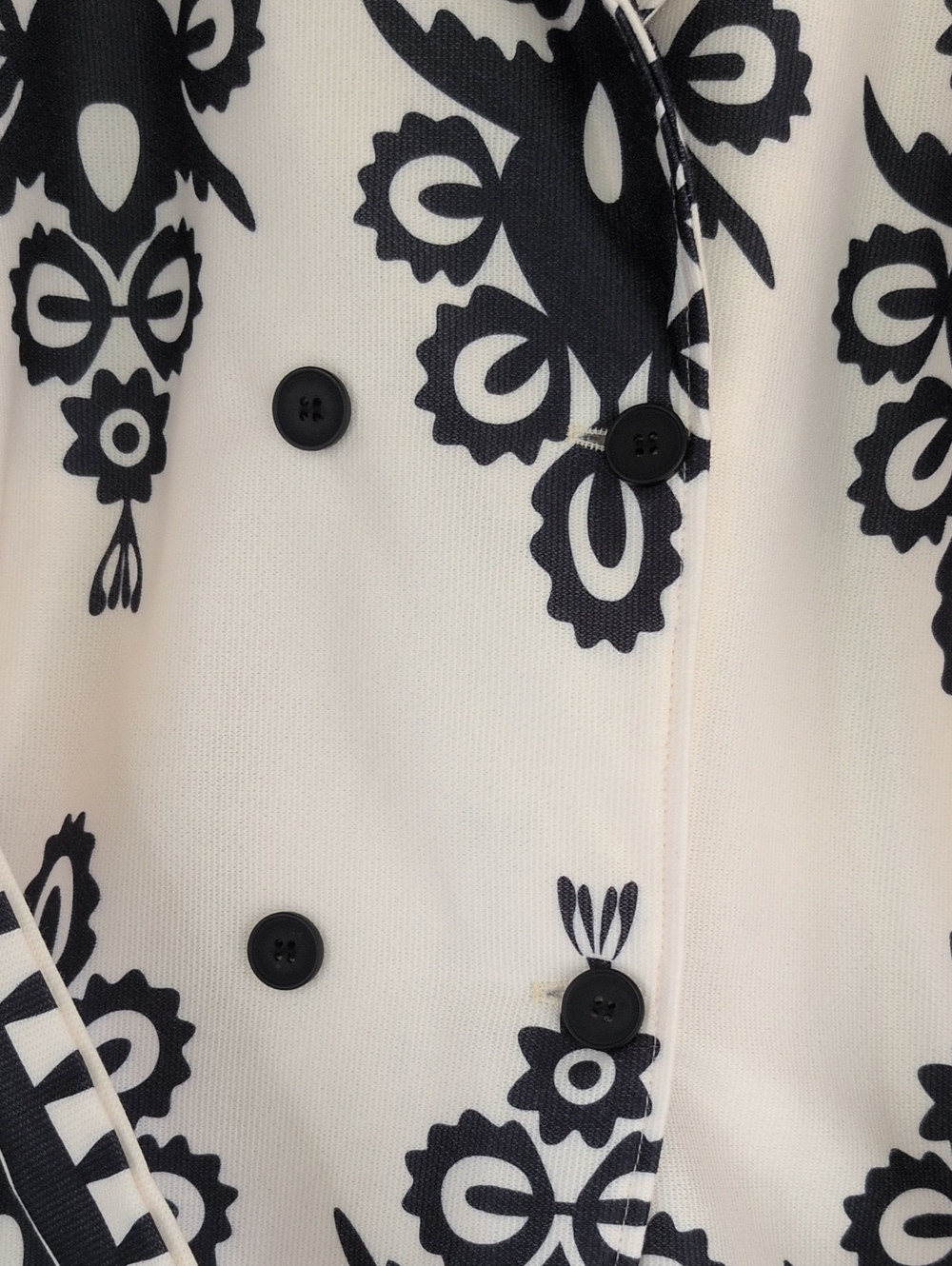 Gorgeous Black and White Floral Belted Trench Coat - Picture 2 of 3